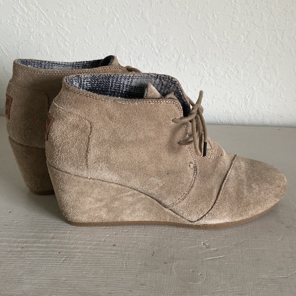 TOMS - Suede Wedge Heel Booties - Picture 7 of 10